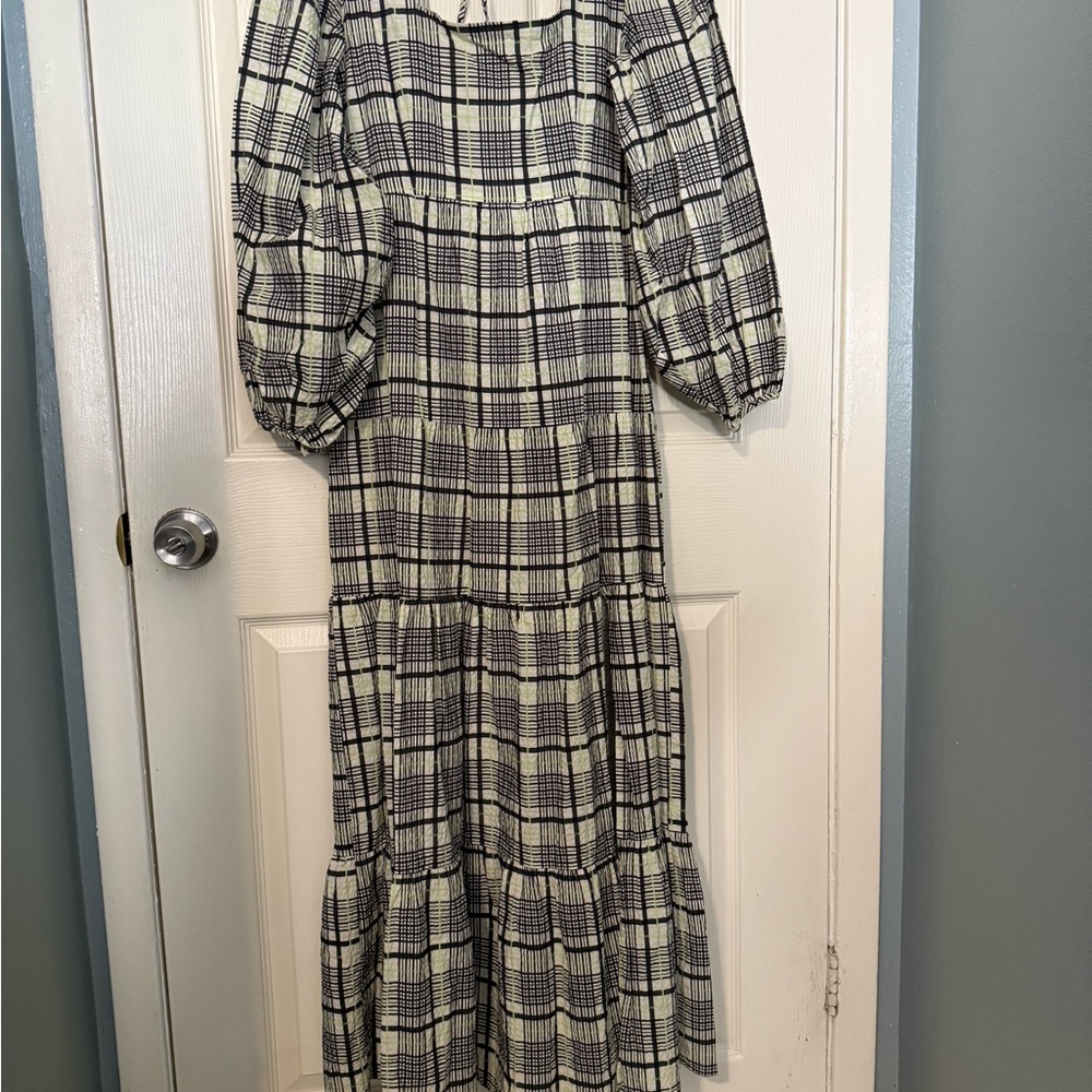 Topshop  Plaid Long Sleeve Dress size 6 - Picture 4 of 7